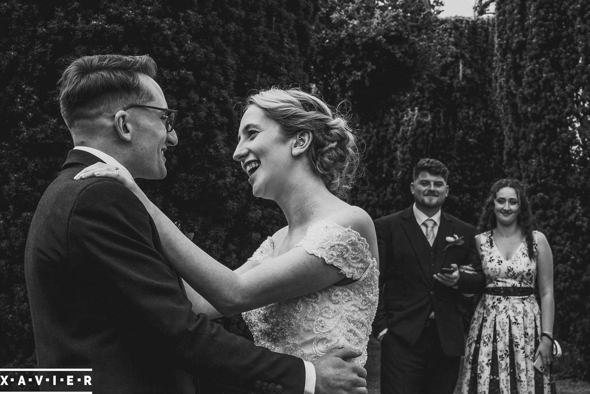 bride and groom's outdoor first dance