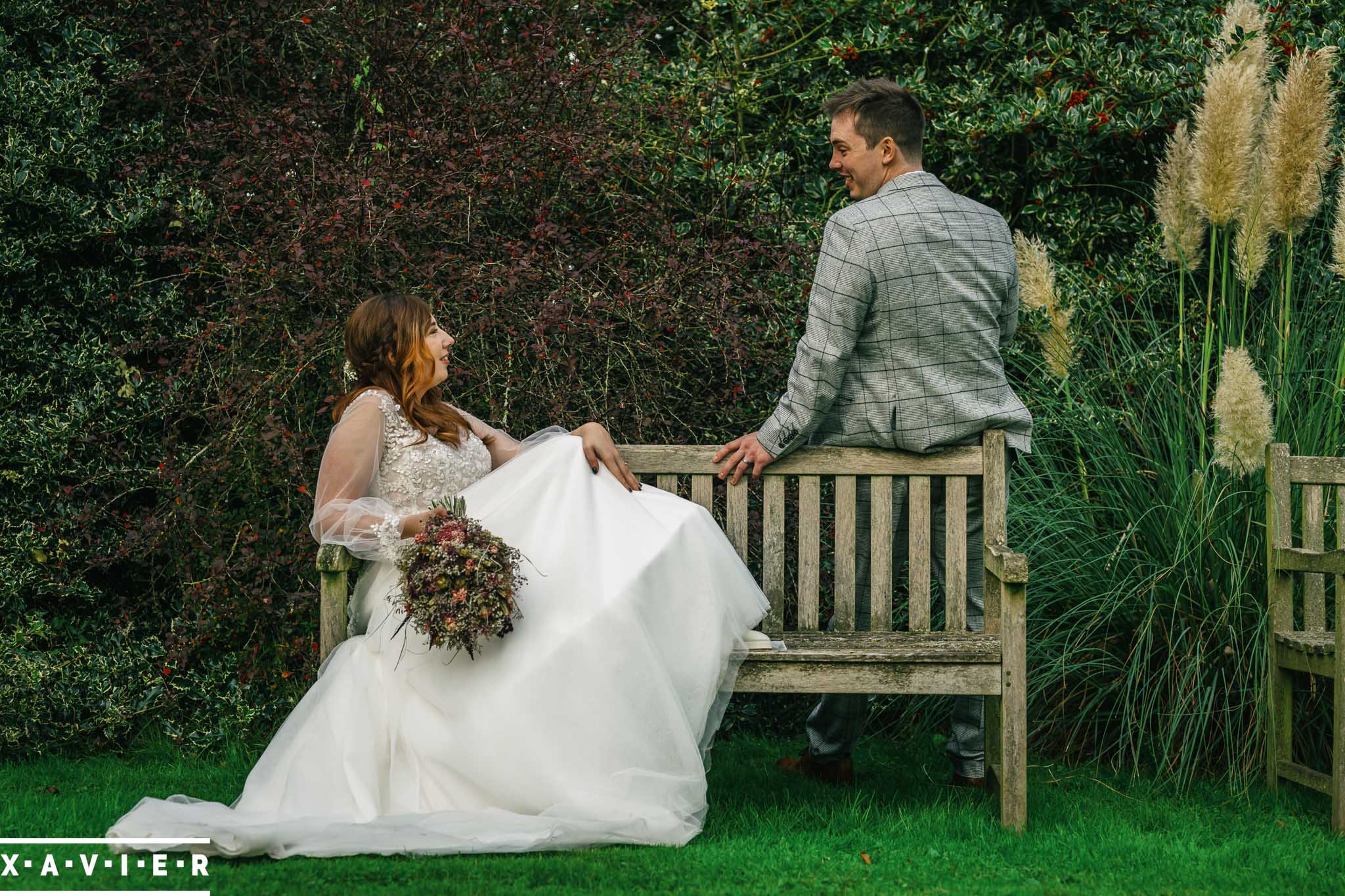 Groom adjusts his bow tie