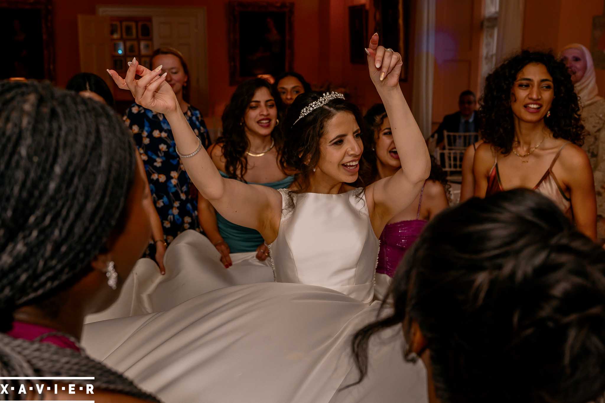 bride dancing in the evening