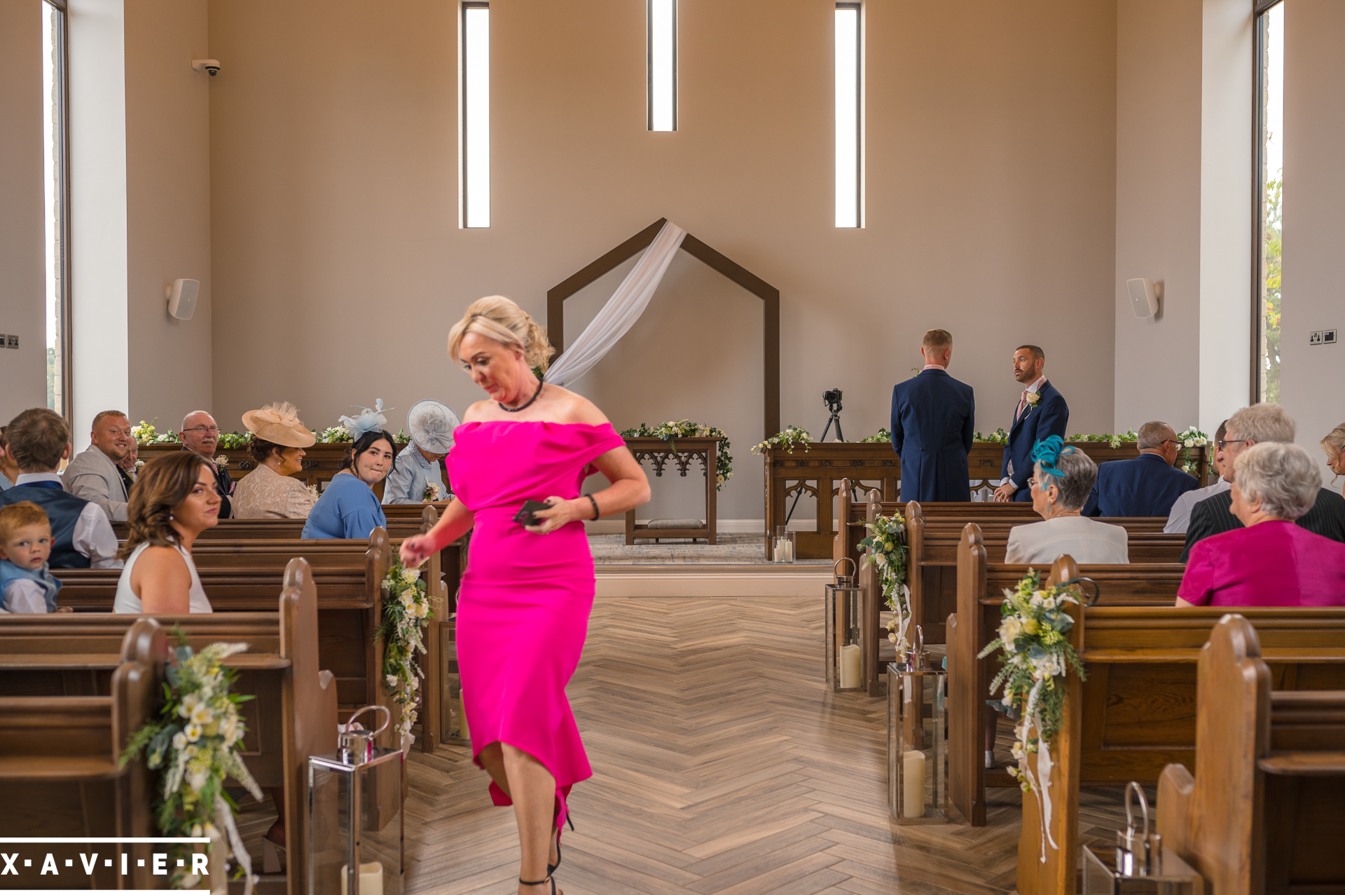 guests gather in the chapel