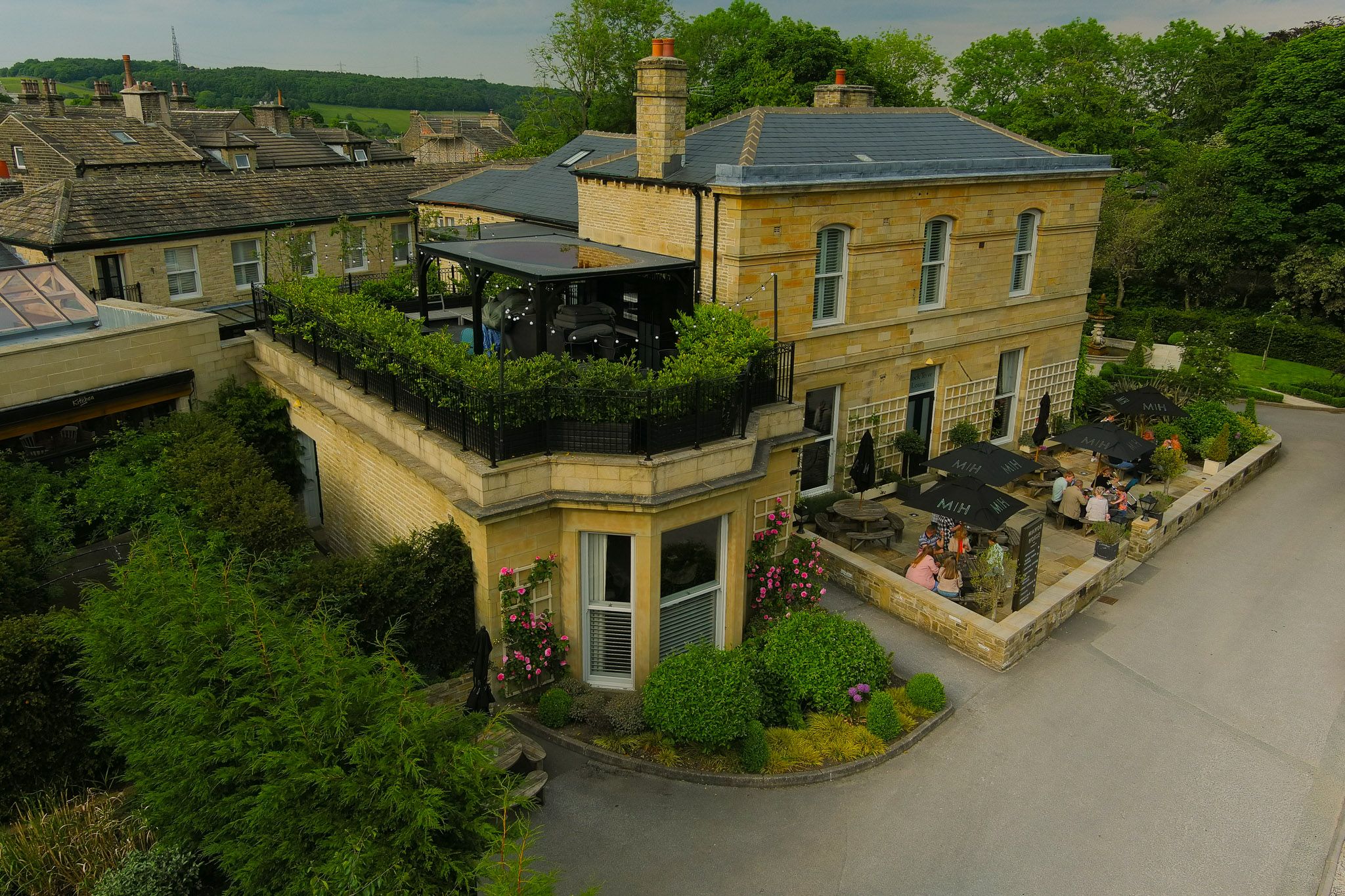 drone view of the manor house hotel