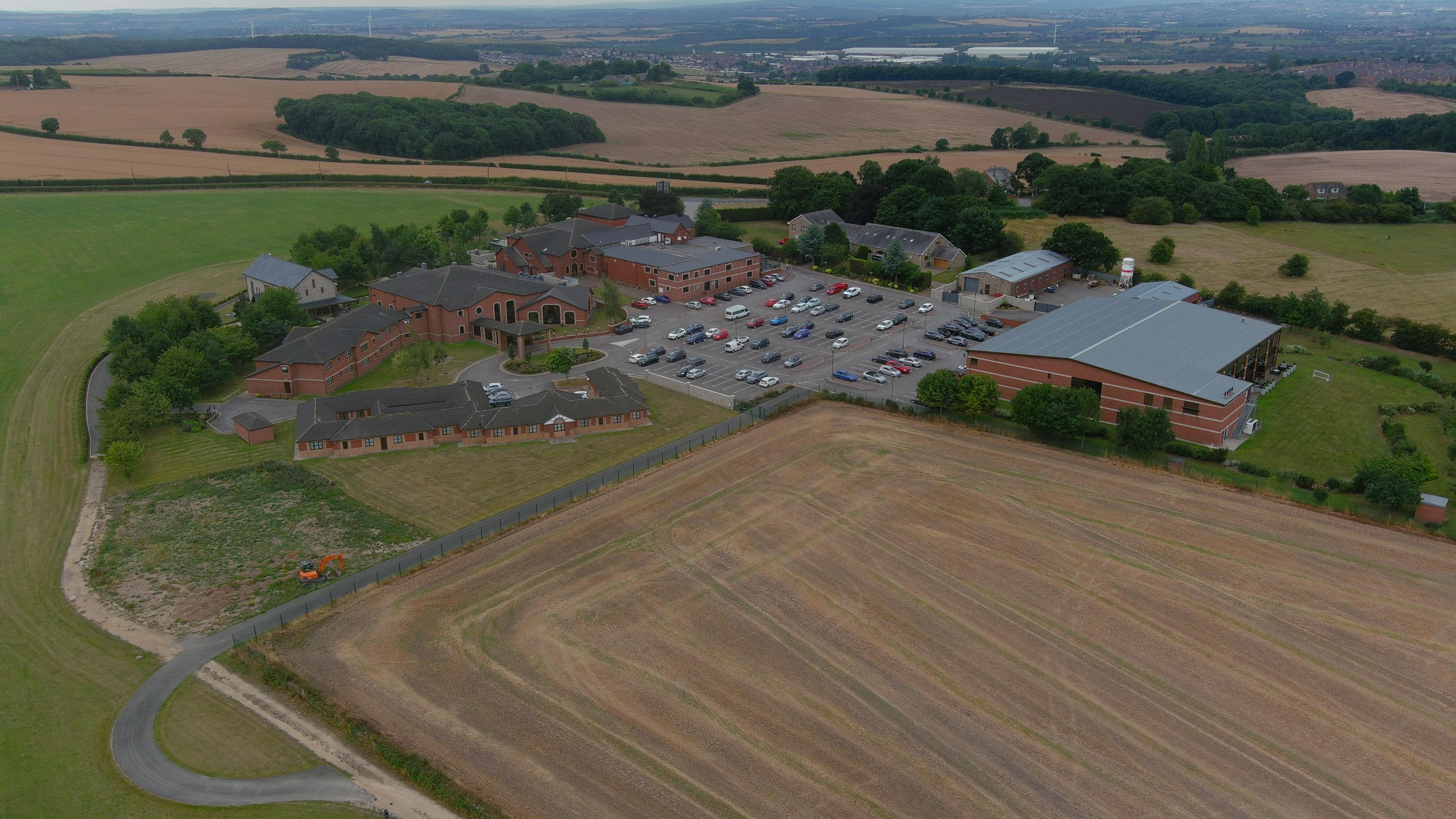 ariel view of burntwood court